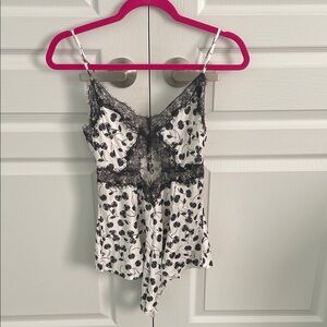 Victoria's Secret Black and White Lace Teddy Romper